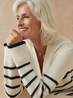 Sale Gilet rayé manches longues Femme Gilet