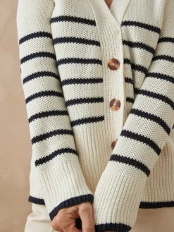 Sale Gilet rayé manches longues Femme Gilet