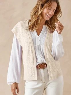 New Gilet sans manches avec laine Femme Gilet