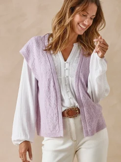 Gilet sans manches avec laine Femme Gilet