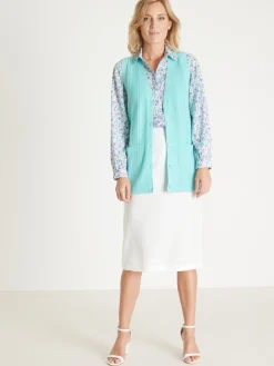 Gilet sans manches point ajouré Femme Gilet