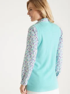 Gilet sans manches point ajouré Femme Gilet