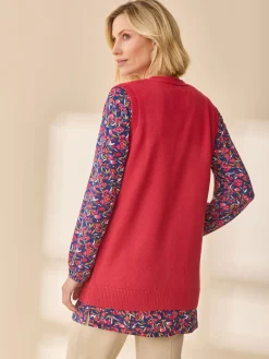 Hot Gilet sans manches point ajouré Femme Gilet