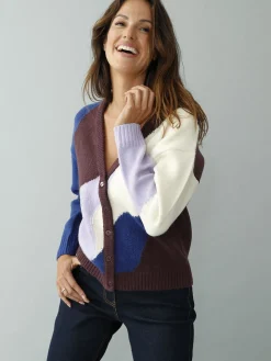 New GIlet V colorblock Femme Gilet