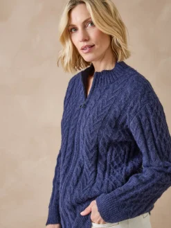 Outlet Gilet zippé col montant avec laine Femme Gilet