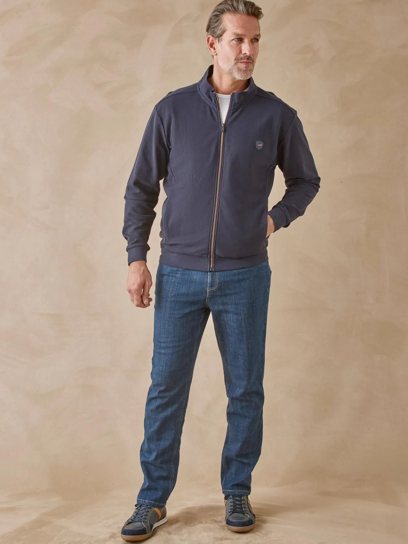 Discount Gilet zippé en maille piquée Homme Gilet, Cardigan