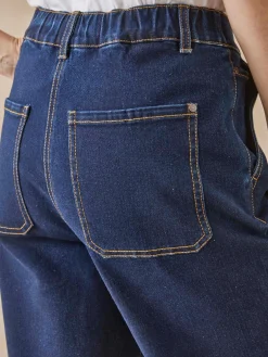 Discount Jean 5 poches large et court Femme Jean|Pantalon