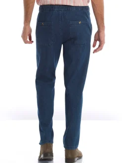Hot Jean droit pur coton taille élastiquée Homme Pantalon|Jean
