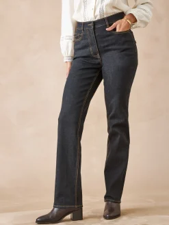 Online Jean droit taille haute stretch Femme Jean|Pantalon