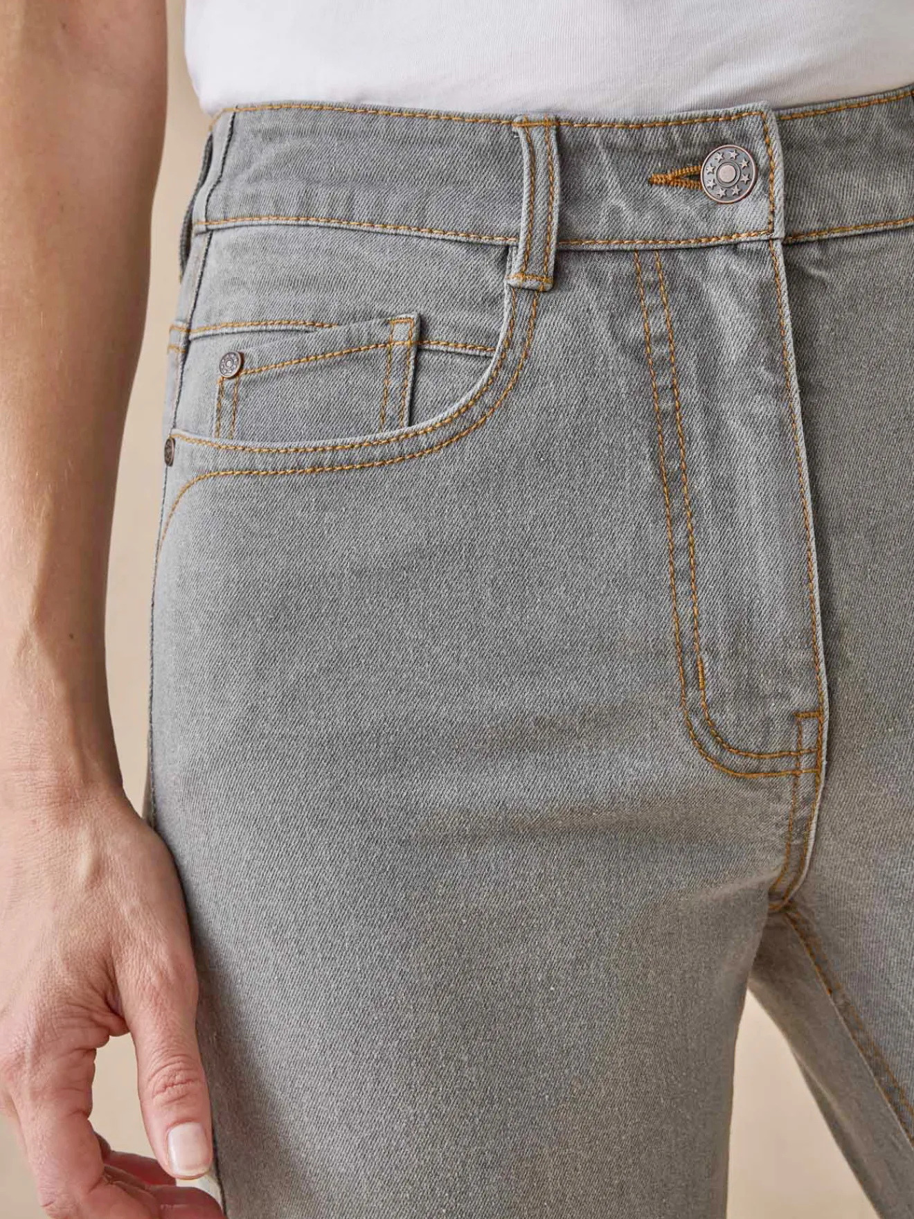 Clearance Jean droit taille haute stretch Femme Jean|Pantalon