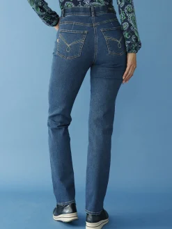 Jean droit taille haute stretch Femme Jean|Pantalon