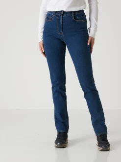 Jean droit taille haute stretch Femme Jean|Pantalon