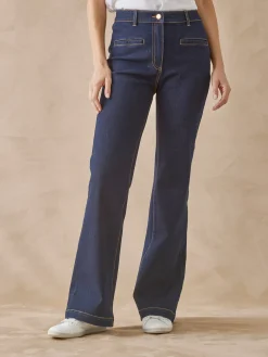 Jean élastiqué bas évasé stature +1.60m Femme Jean|Pantalon