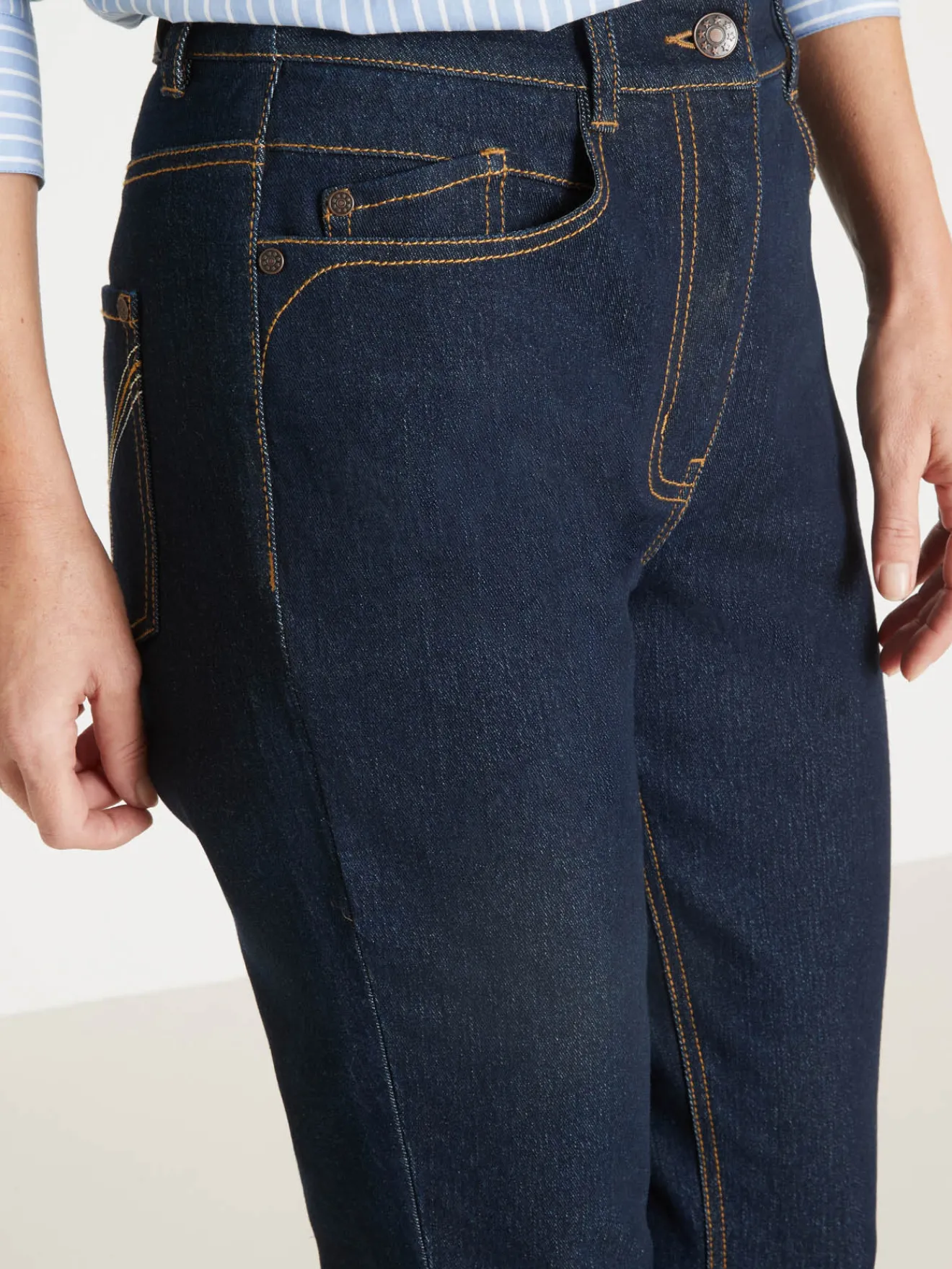 Clearance Jean 7/8ème taille haute Femme Pantalon|Jean