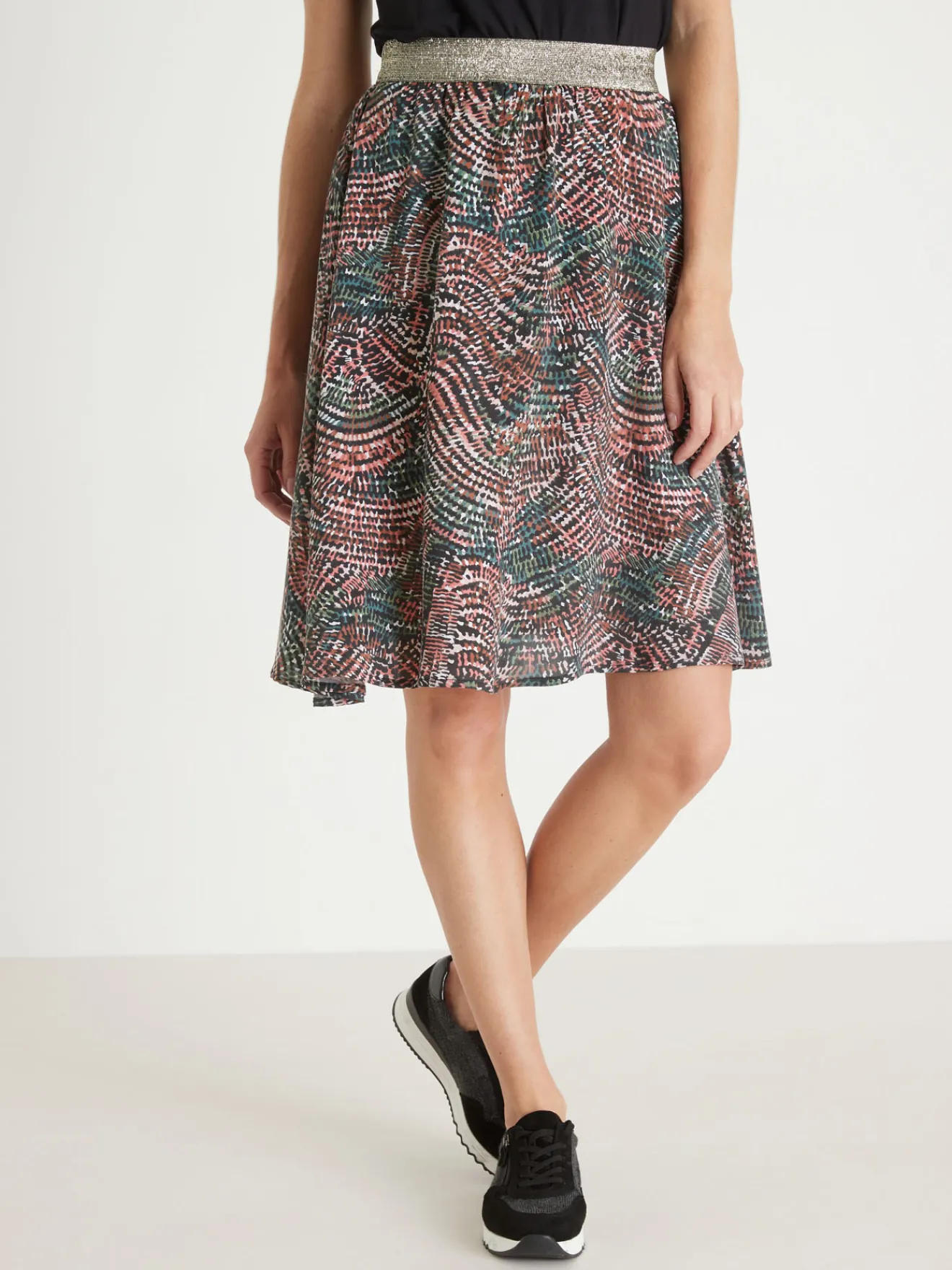 Sale Jupe courte entièrement élastiquée Femme Jupe