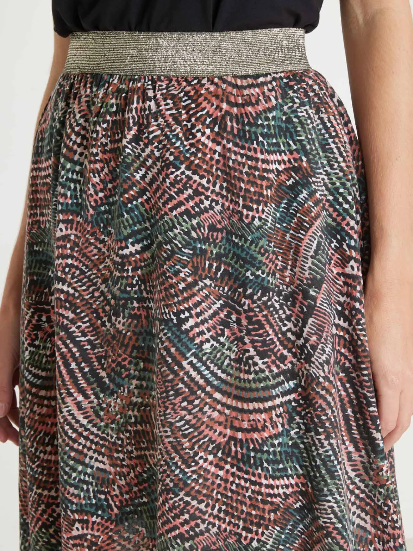 Sale Jupe courte entièrement élastiquée Femme Jupe