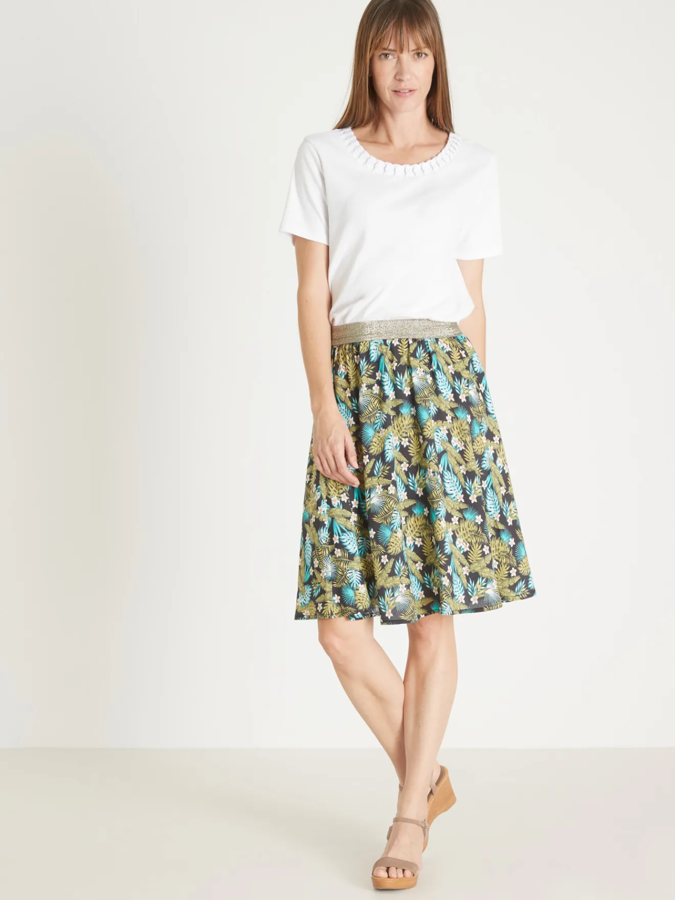 Discount Jupe courte entièrement élastiquée Femme Jupe