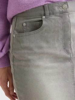 Sale Jupe droite en denim extensible Femme Jupe