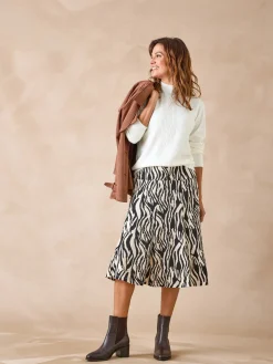 Jupe en maille, entièrement élastiquée Femme Jupe