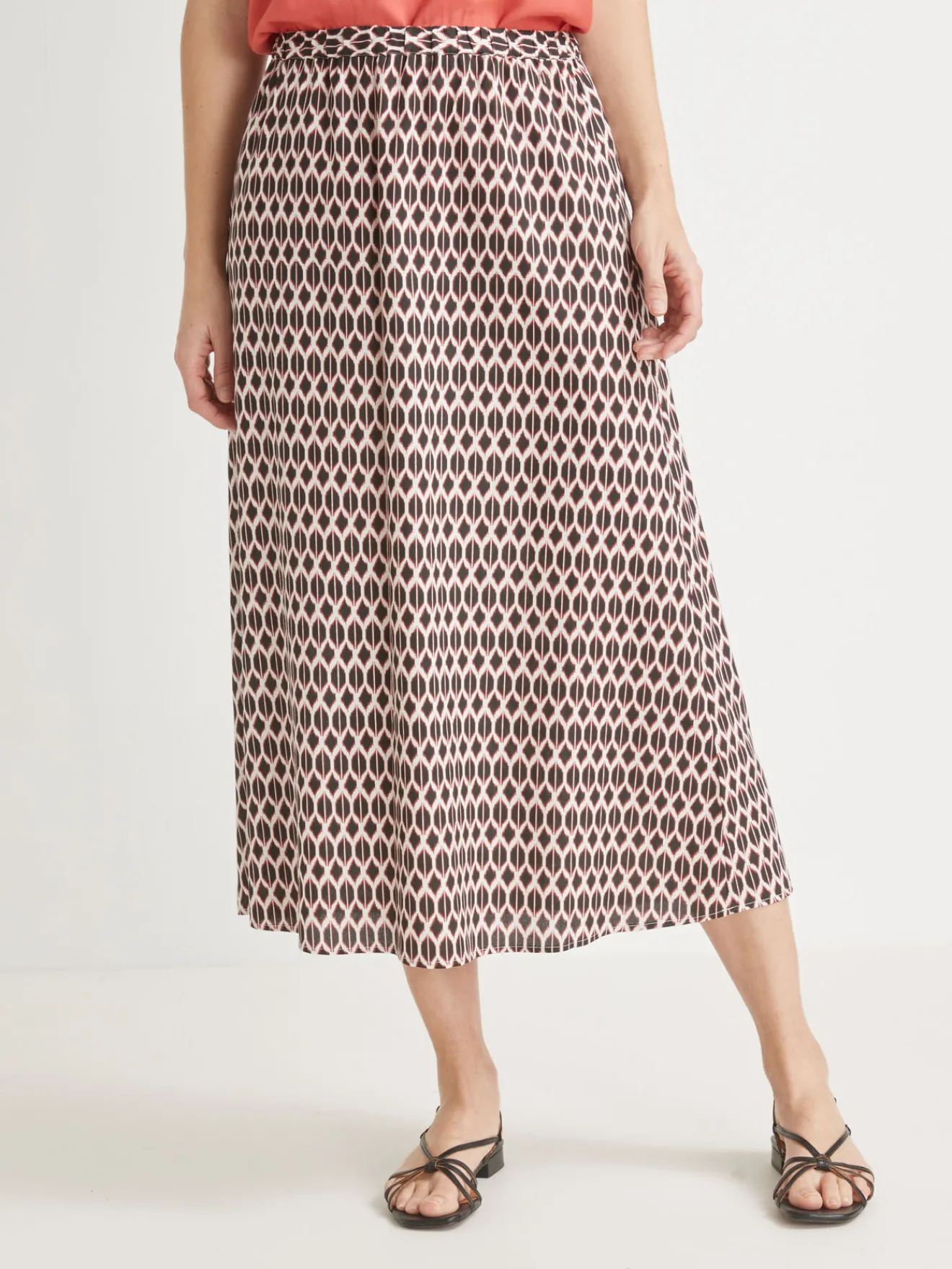 Outlet Jupe fluide entièrement élastiquée Femme Jupe