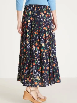 Jupe élastiquée ample à volants Femme Jupe