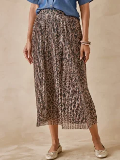 Outlet Jupe plissée en résille Femme Jupe