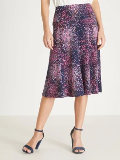 Sale Jupe évasée en maille crêpe Femme Jupe