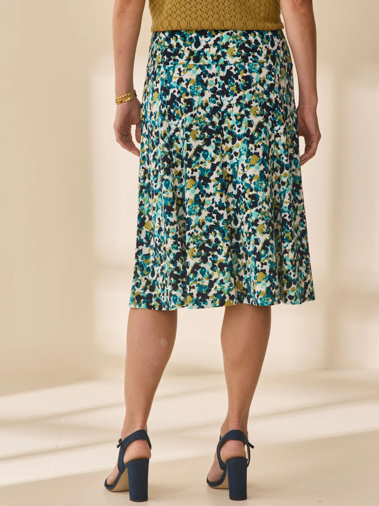 Outlet Jupe évasée en maille crêpe Femme Jupe