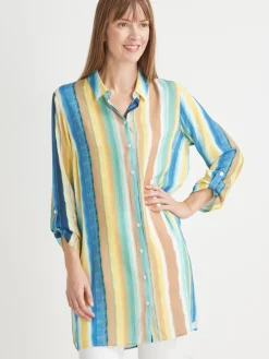 Outlet Long chemisier tunique fluide Femme Tunique|Chemisier, Blouse