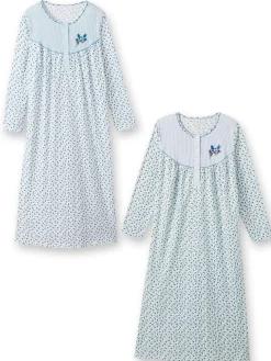 Best Lot 2 chemises de nuit manches longues Chemise De Nuit