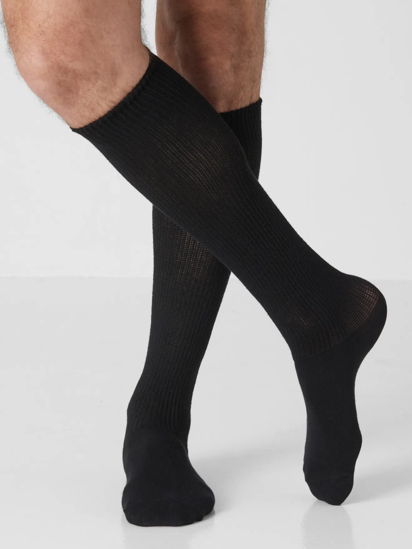 Outlet Lot 2 paires mi-bas pieds larges Homme Chaussettes