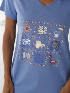 Best Lot de 3 chemises de nuit coton court Chemise De Nuit