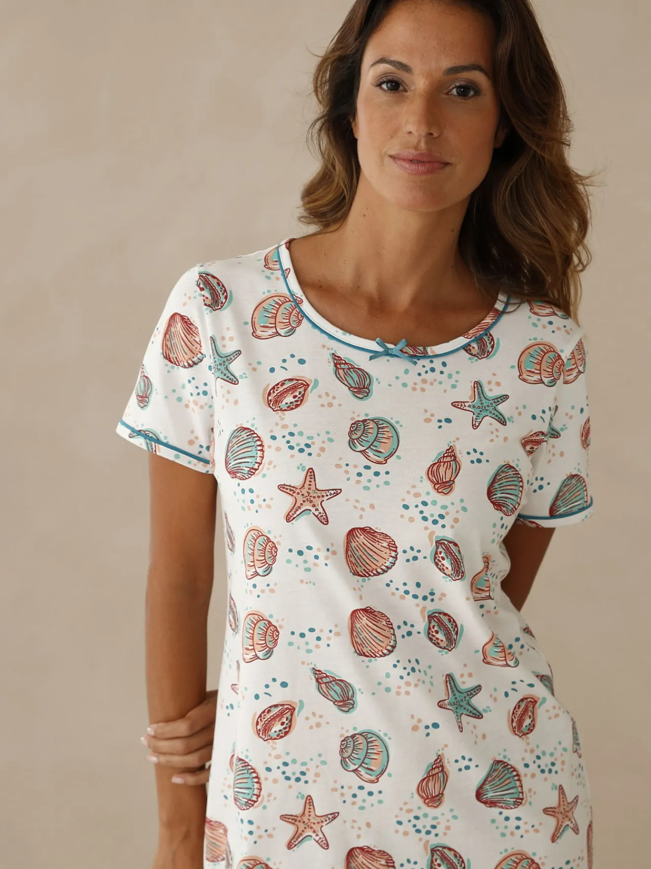 Online Lot de 2 chemises de nuit courtes coton Chemise De Nuit