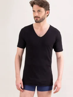 Hot Lot de 2 maillots col V manches courtes Homme Maillot De Corps