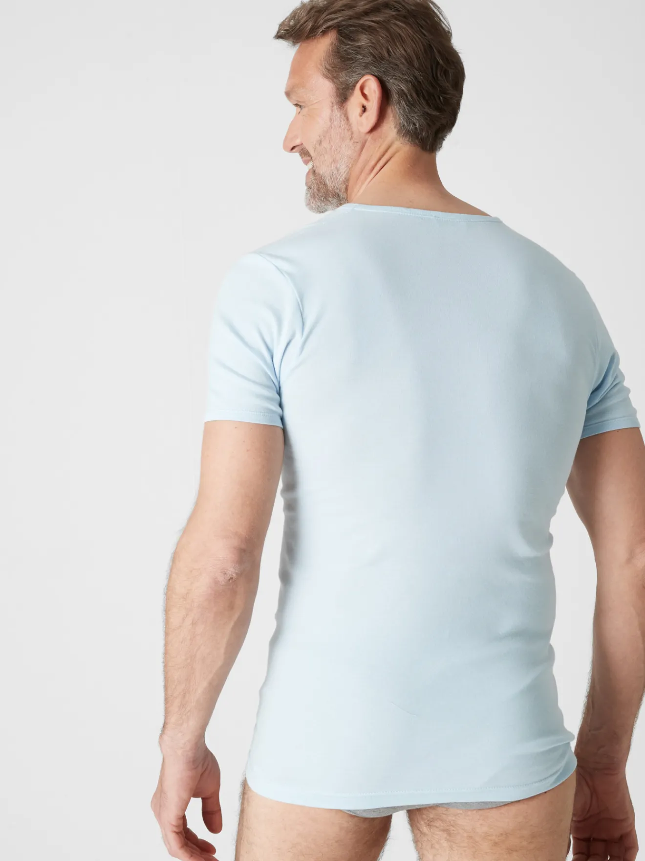 Lot de 2 maillots col V manches courtes Homme Maillot De Corps