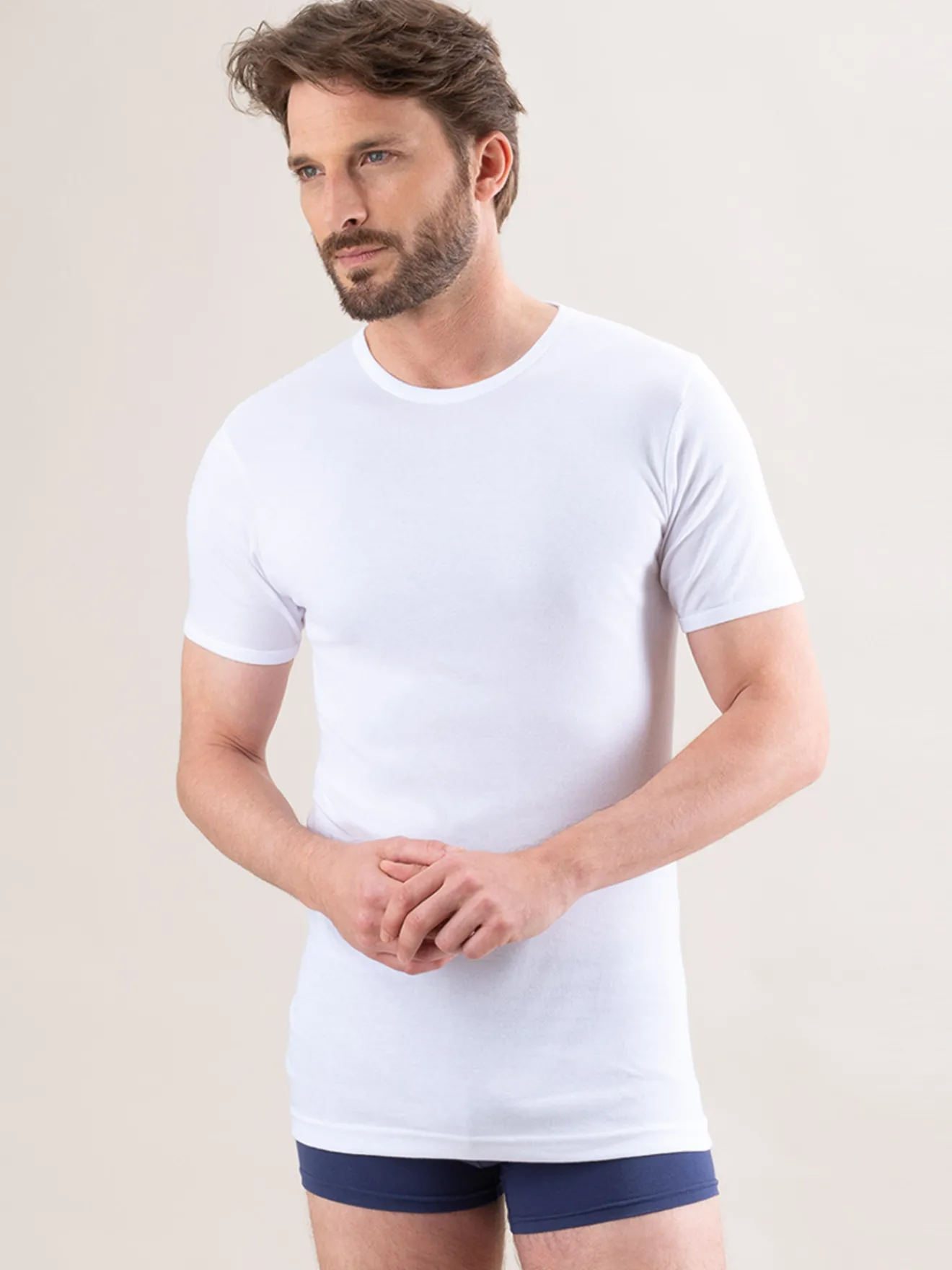 Outlet Lot de 2 maillots de corps col rond Homme Maillot De Corps