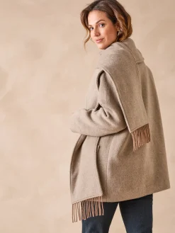 Hot Manteau avec laine et écharpe amovible Femme Manteau, Parka