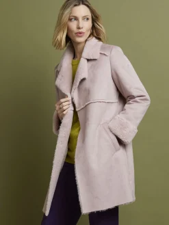 Hot Manteau mi-long peau lainée Femme Manteau, Parka