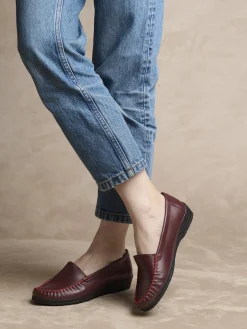 Hot Mocassins à plateau lisse grande largeur Femme Mocassins, Sans-Gênes