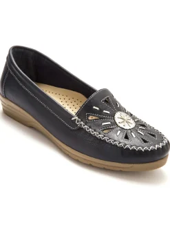 Clearance Mocassins ajourés largeur confort Femme Mocassins, Sans-Gênes