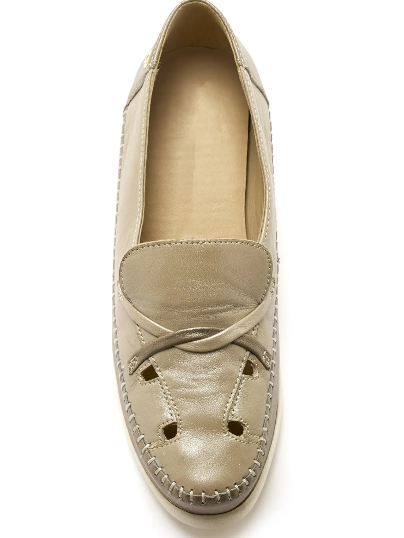 Hot Mocassins bicolores ajourés Femme Mocassins, Sans-Gênes