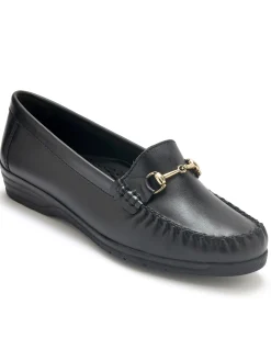 Hot Mocassins boucle étrier largeur confort Femme Mocassins, Sans-Gênes