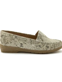 Clearance Mocassins cuir imprimé grande largeur Femme Mocassins, Sans-Gênes