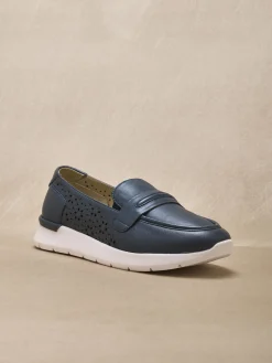 Clearance Mocassins cuir motifs ajourés Femme Mocassins, Sans-Gênes