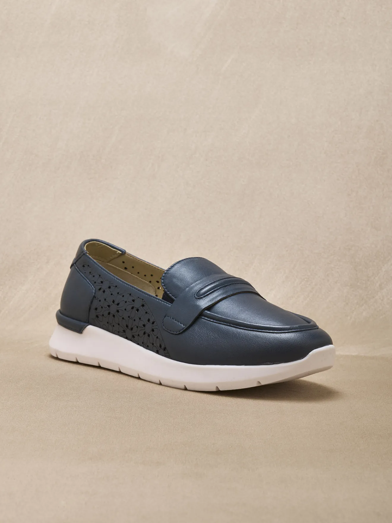 Clearance Mocassins cuir motifs ajourés Femme Mocassins, Sans-Gênes
