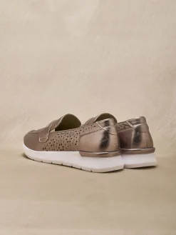 Mocassins cuir motifs ajourés Femme Mocassins, Sans-Gênes