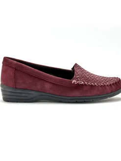Sale Mocassins cuir velours grande largeur Femme Mocassins, Sans-Gênes