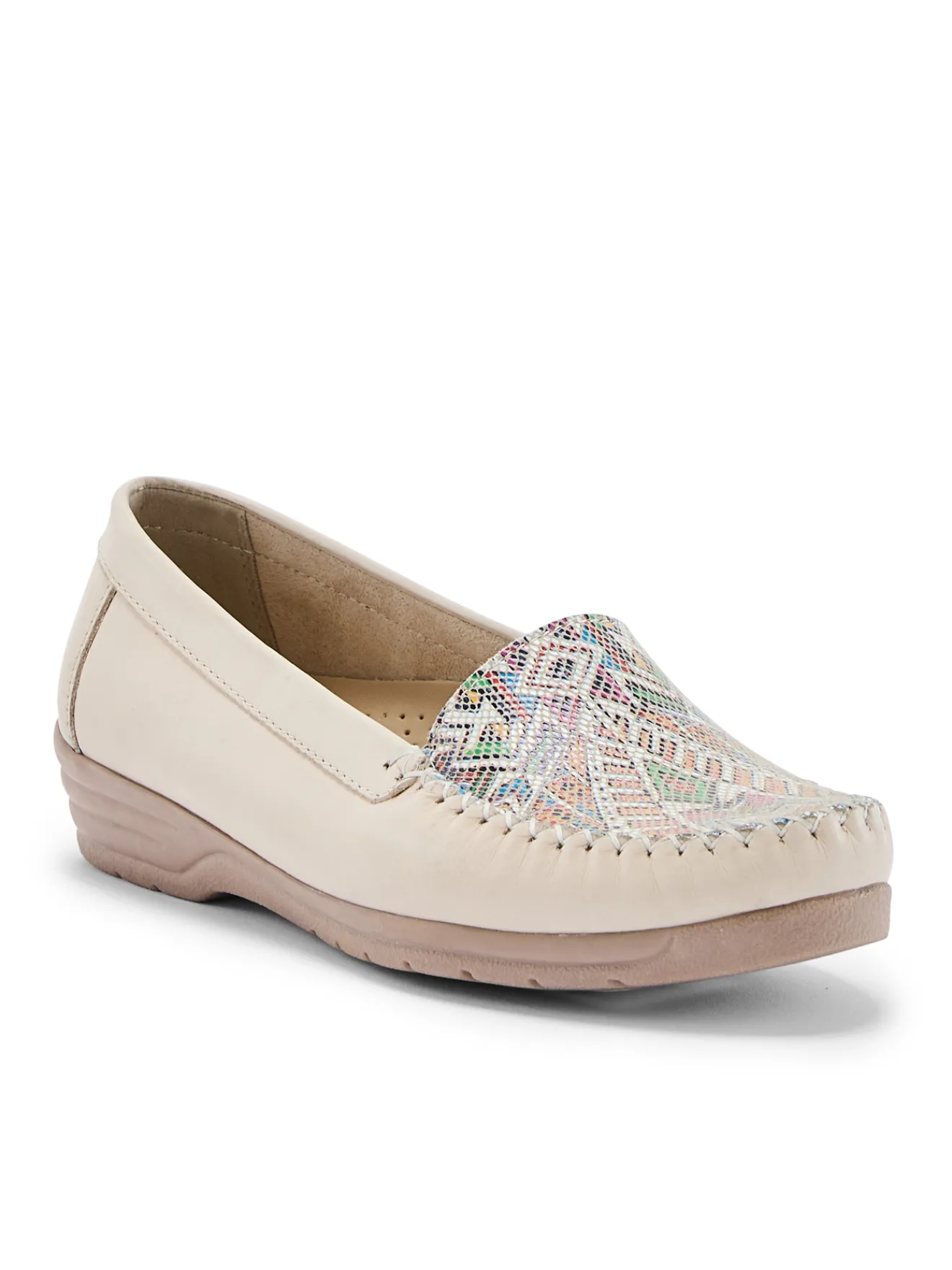 Hot Mocassins ethniques largeur confort Femme Mocassins, Sans-Gênes