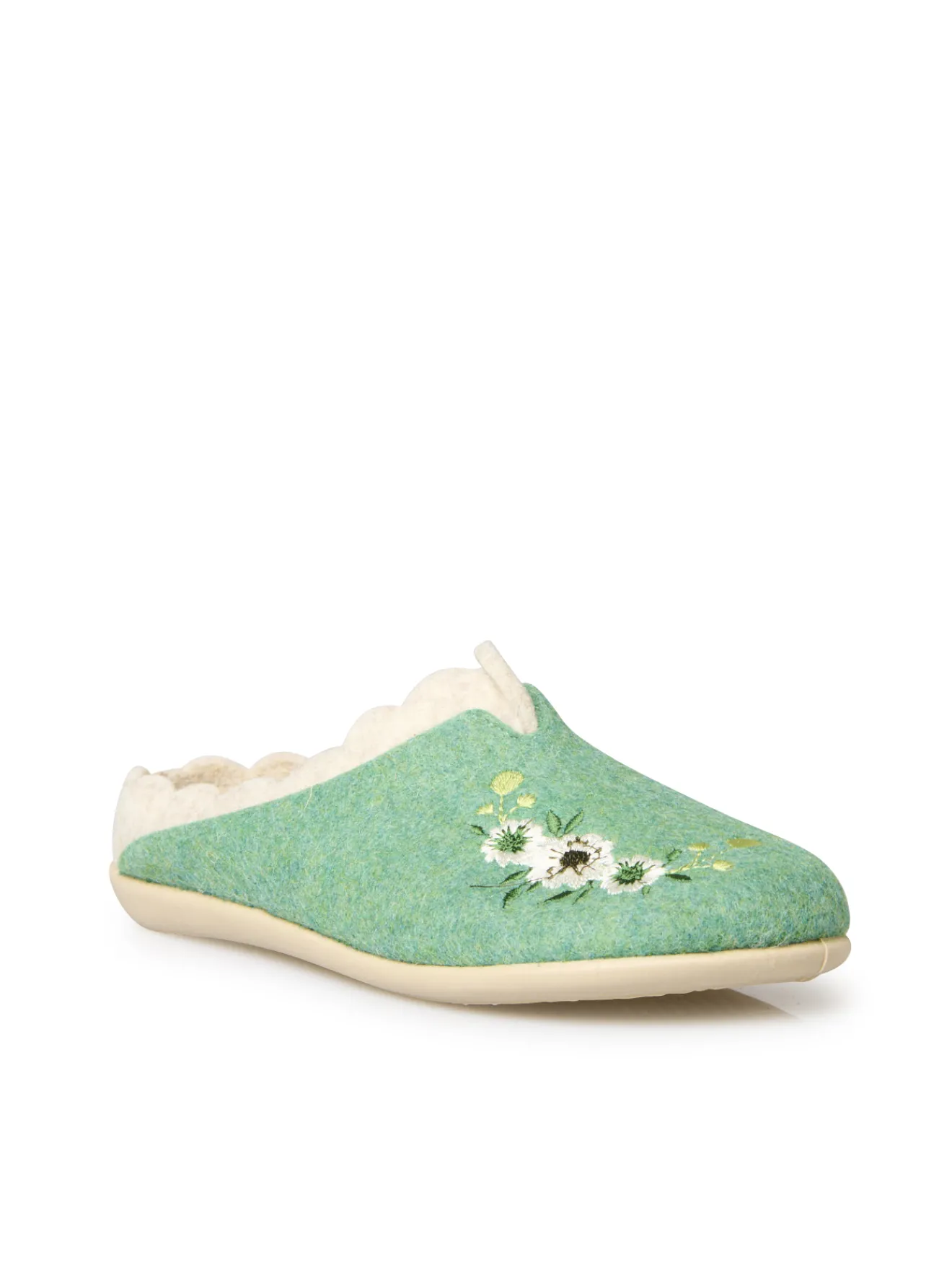 Online Mules broderies fleurs semelle amovible Femme Pantoufles, Chaussons