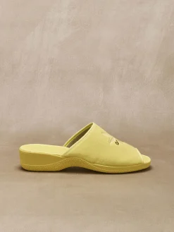 New Mules brodées doublure éponge Femme Chaussures En Toile